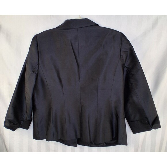 Kate Hill Woman Black Silk Jacket/Blazer Size 16W Fully Lined 3/4 Sleeve - Picture 15 of 15